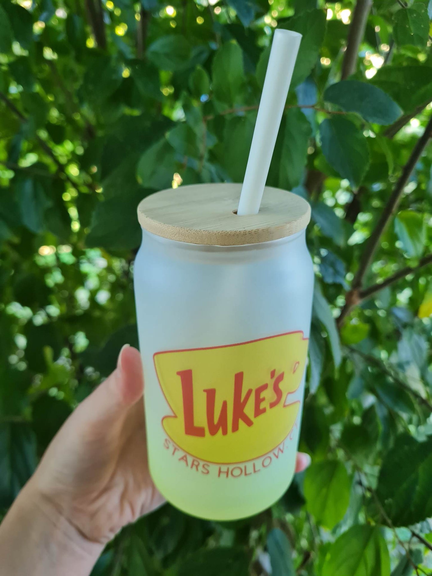 Gilmore Girls Frosted Can Glass