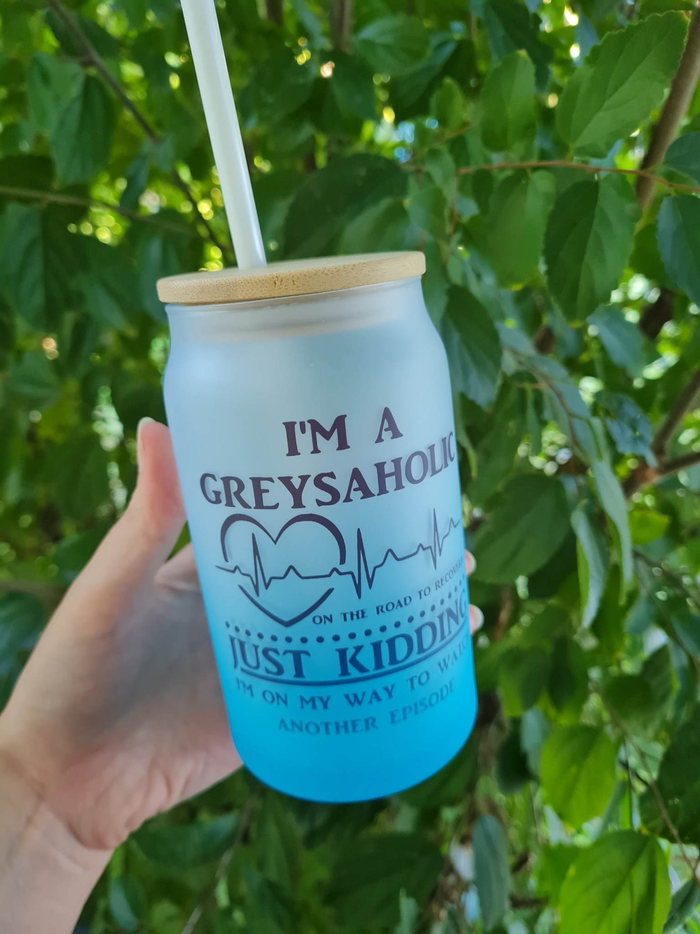 Grey's Anatomy Frosted Can Glass