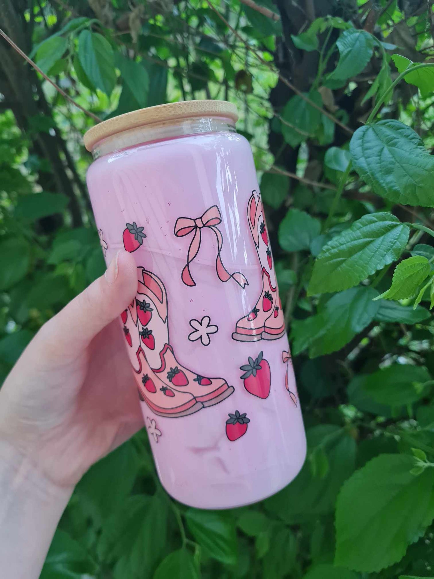 Strawberry Milk Snow Globe Tumbler