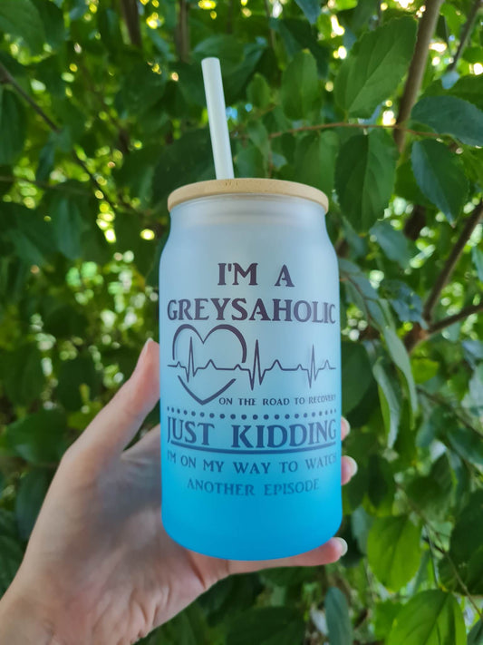 Grey's Anatomy Frosted Can Glass